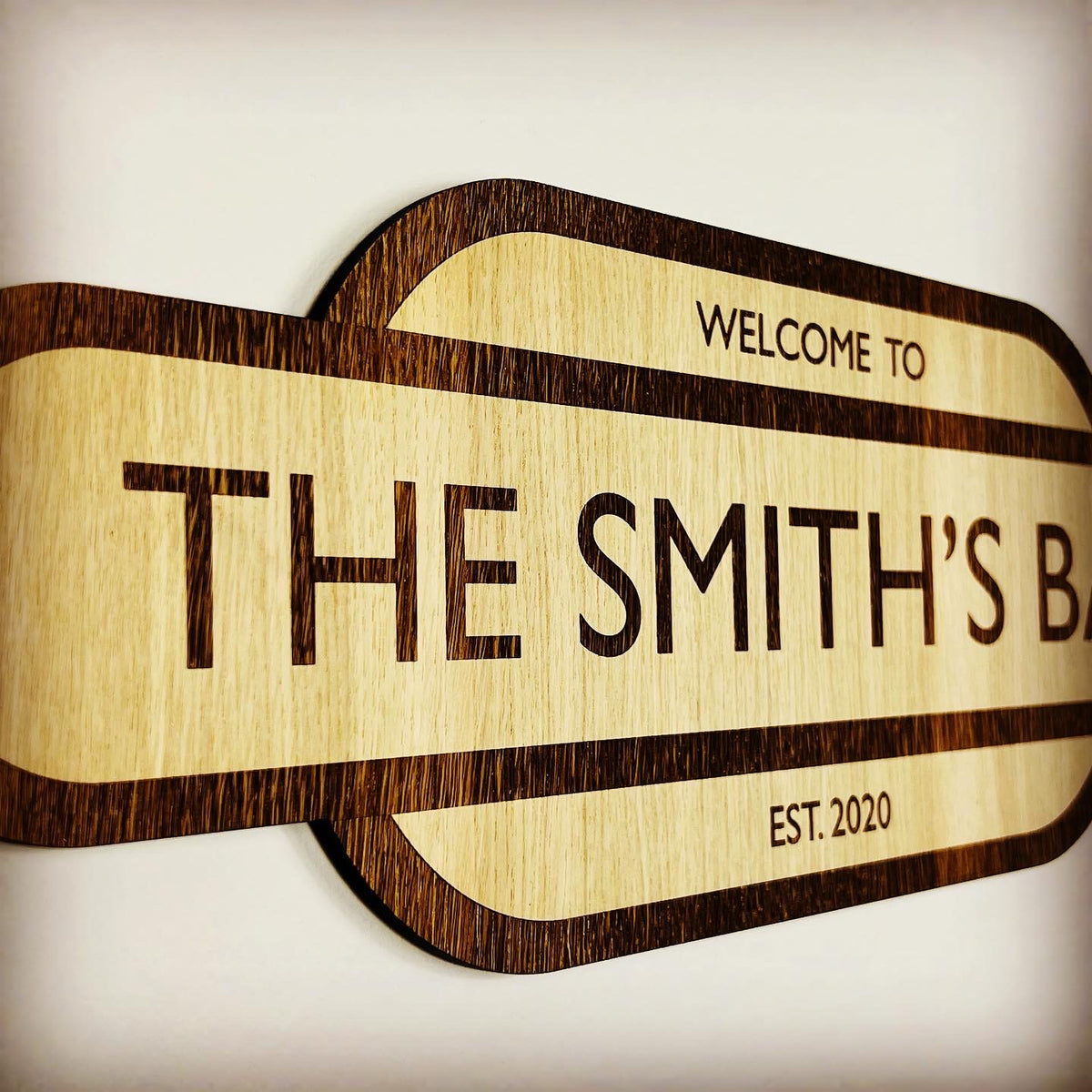 Fully Personalised Wood Engraved Sign