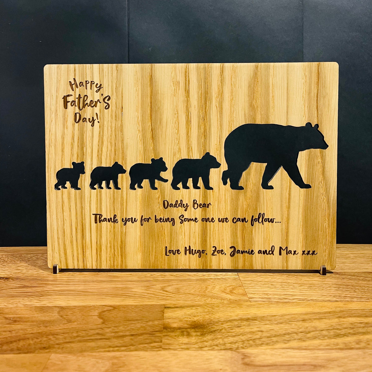 &#39;Daddy Bear&#39; Happy Father&#39;s Day Wooden Card