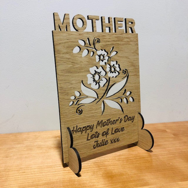 Mother&#39;s Day Flower Cut Out Wooden Card