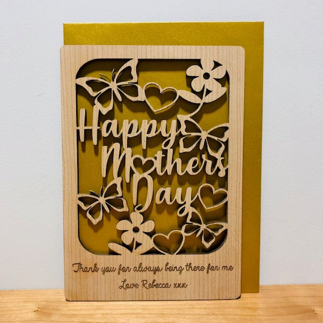 Happy Mother&#39;s Day Cut Out Wooden Card