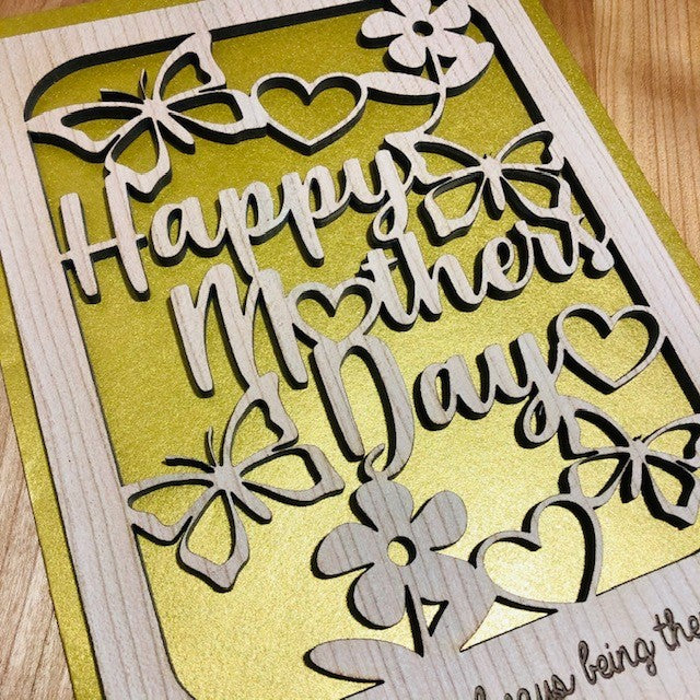 Happy Mother&#39;s Day Cut Out Wooden Card