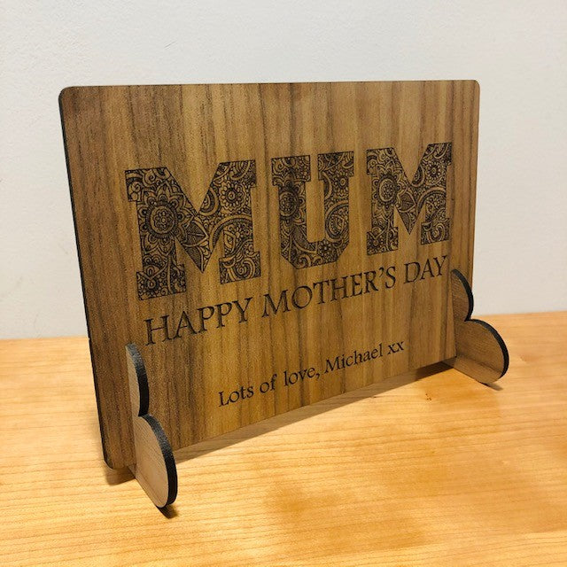 Happy Mother&#39;s Day Wooden Card