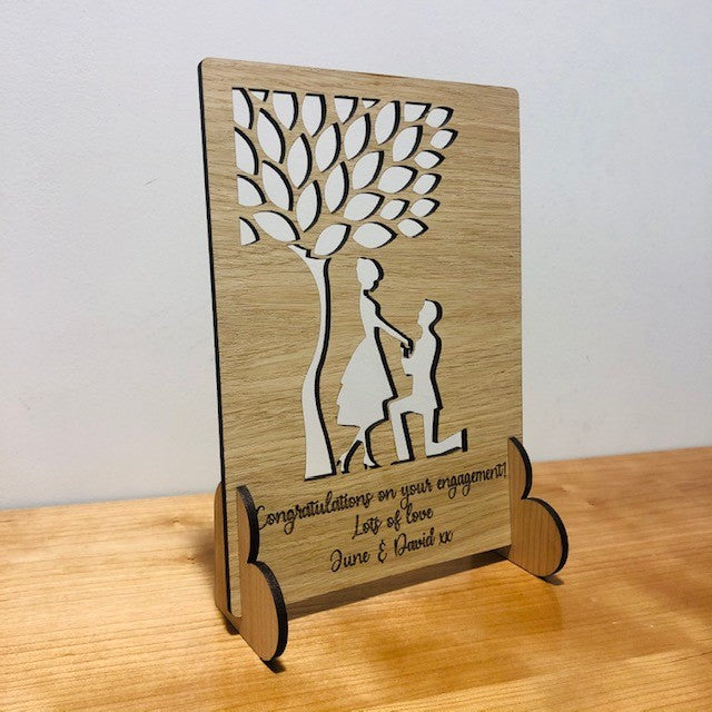 Engagement Congratulations Wooden Card