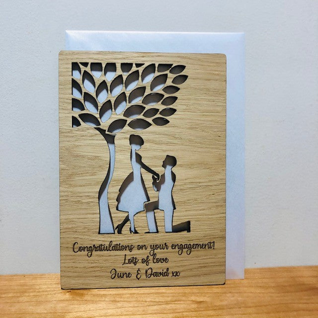 Engagement Congratulations Wooden Card