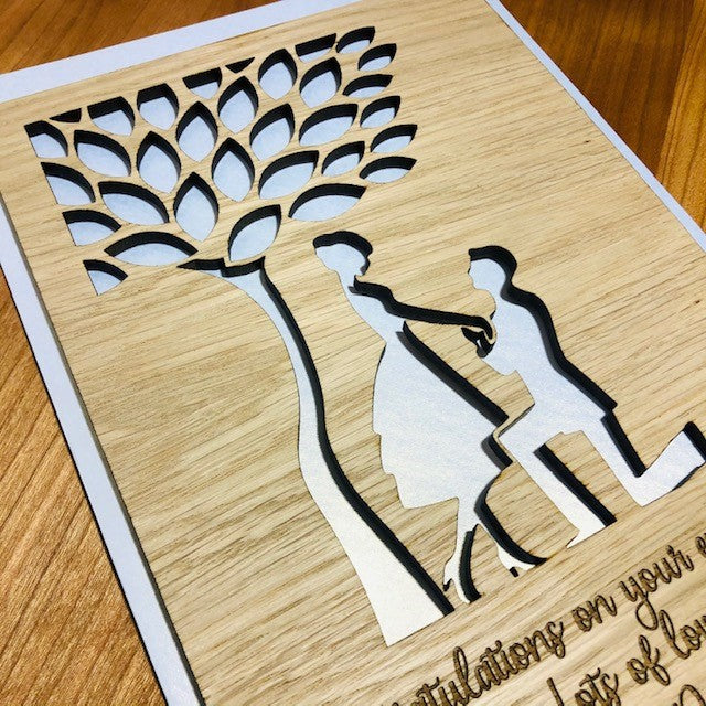 Engagement Congratulations Wooden Card