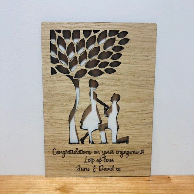 Engagement Congratulations Wooden Card