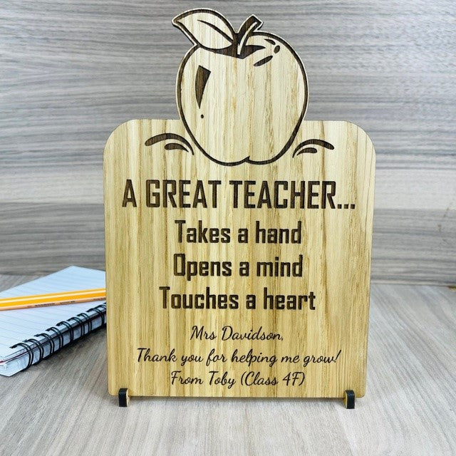 &#39;A Great Teacher...&#39; Wooden Thank-you Card