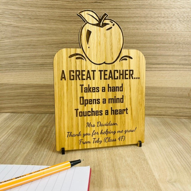 &#39;A Great Teacher...&#39; Wooden Thank-you Card