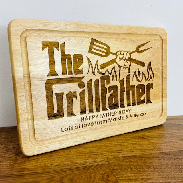 &#39;The Grillfather&#39; BBQ Chopping Board - LAST FEW