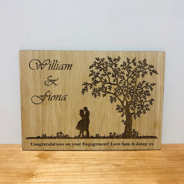 Wedding Day / Engagement Congratulations Wooden Card