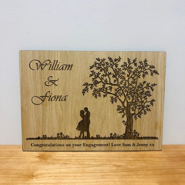 Carte en bois de félicitations pour le jour du mariage / les fiançailles