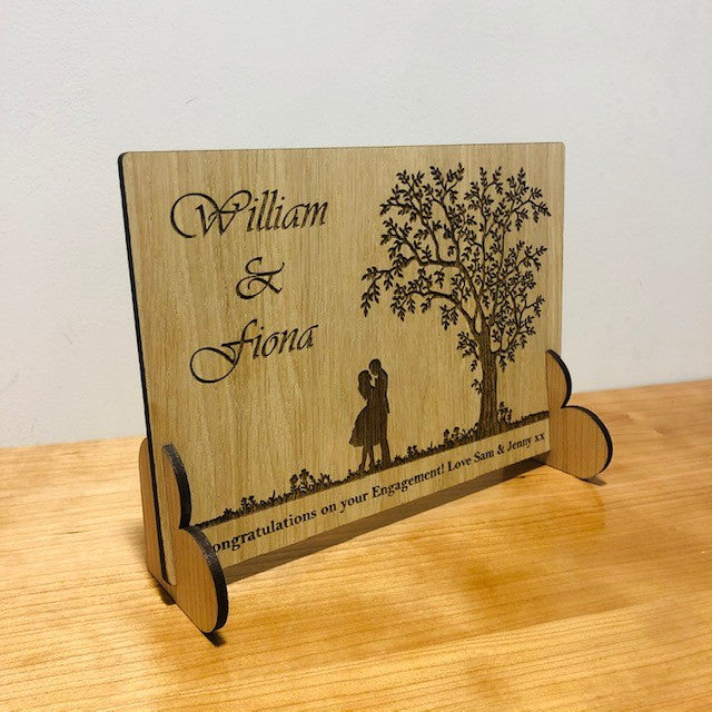 Carte en bois de félicitations pour le jour du mariage / les fiançailles